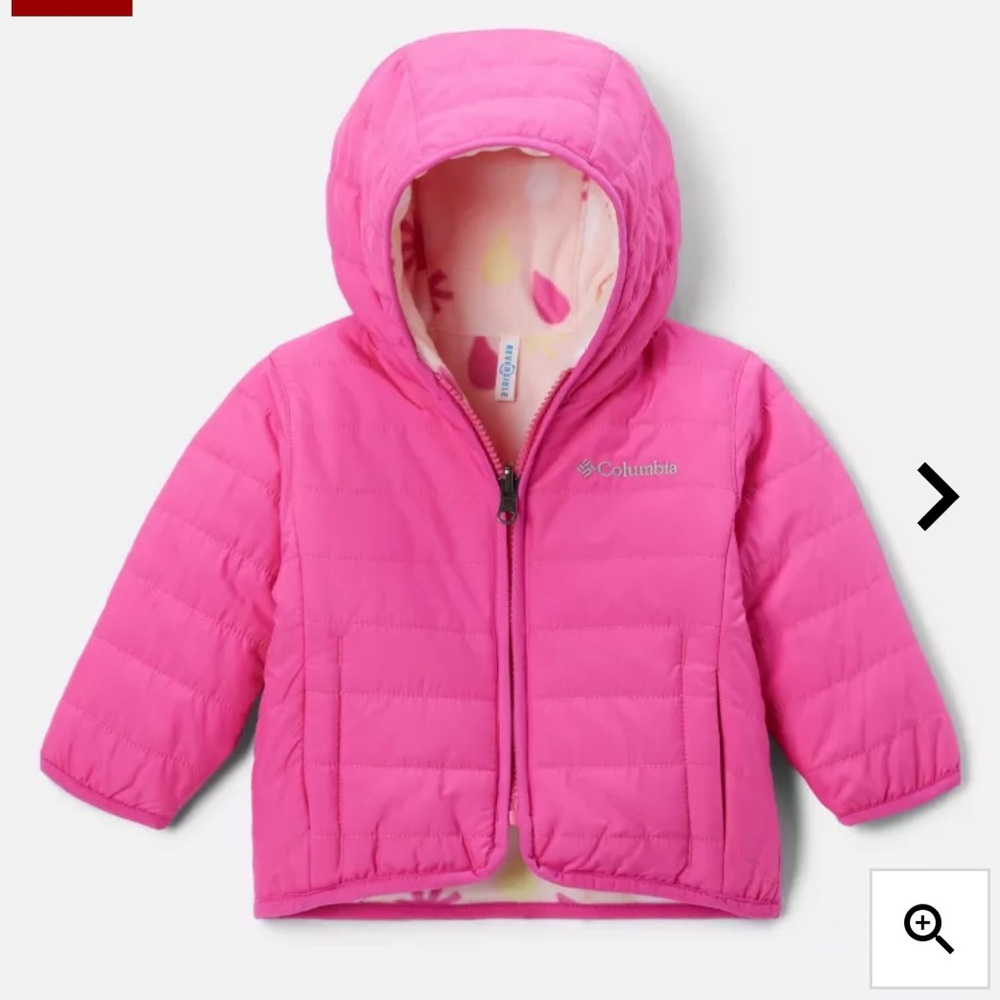 Columbia Fuchsia Quilted Hooded Double Trouble™ II Reversible Jacket